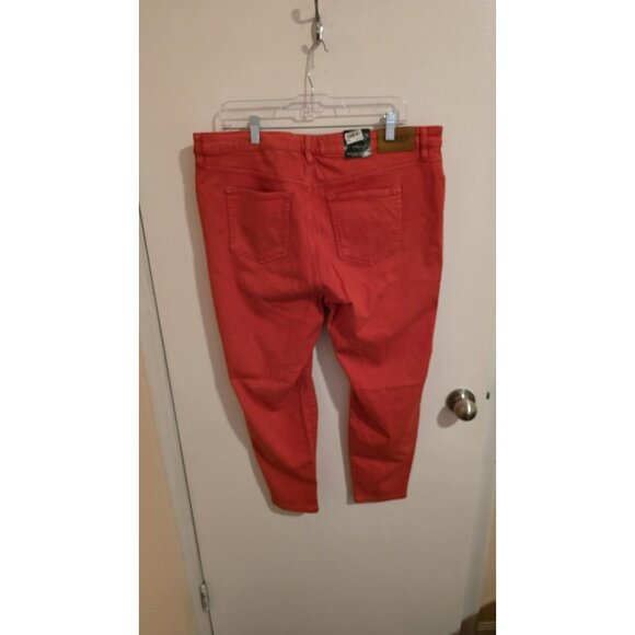 LAUREN Ralph Lauren Crop Pants Red Premier Skinny Crop Pants size 18W NWTD Faded - Picture 2 of 13